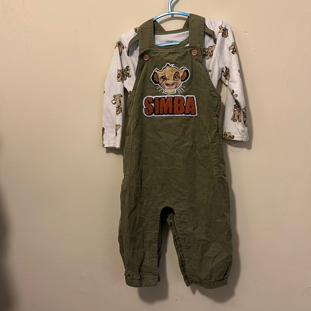 Lion king overalls & long sleeve shirt